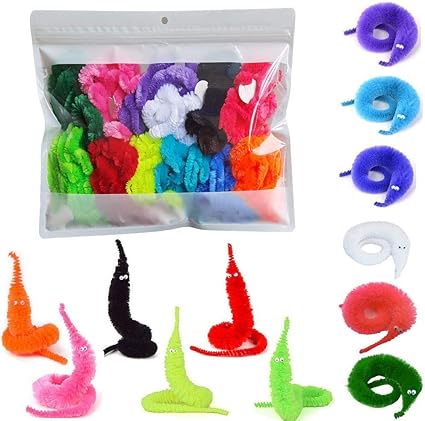 60 Pcs Magic Twisty Worm Wiggly Twisty 