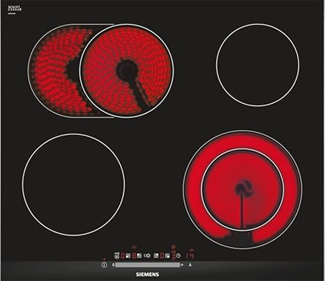 Siemens ET675FN17E iQ300 Kochfeld Elektro / 60.2 cm / Schwarz / Digitales Funktionsdisplay / CountDown-Funktion