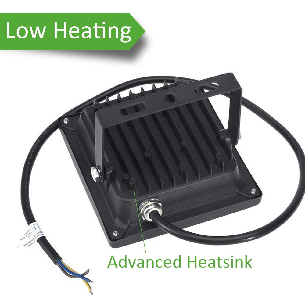 Ustellar 10W Outdoor LED Flood Lights, IP66 Waterproof, 760 Lumen Super Bright Floodlight, Equivalent 100W Halgen Bulb, 6000K Daylight White Security Lights