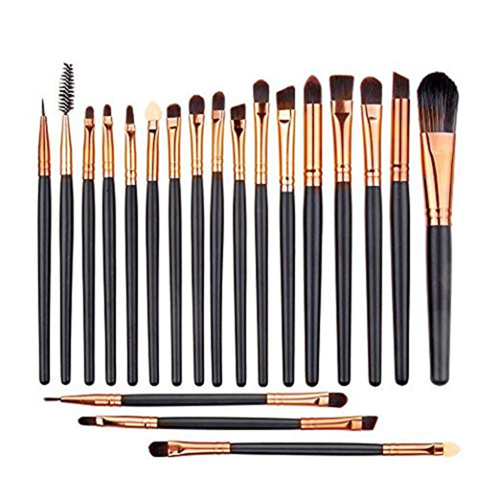 NEJLSD Eye Makeup Brushes Set 20, Eyeliner Eyeshadow Blending Brush,  Wool Make Up Brush Set ,Powder Face Foundation Eyeshadow Eyeliner Lip Cosmetic Brushes: Beauty