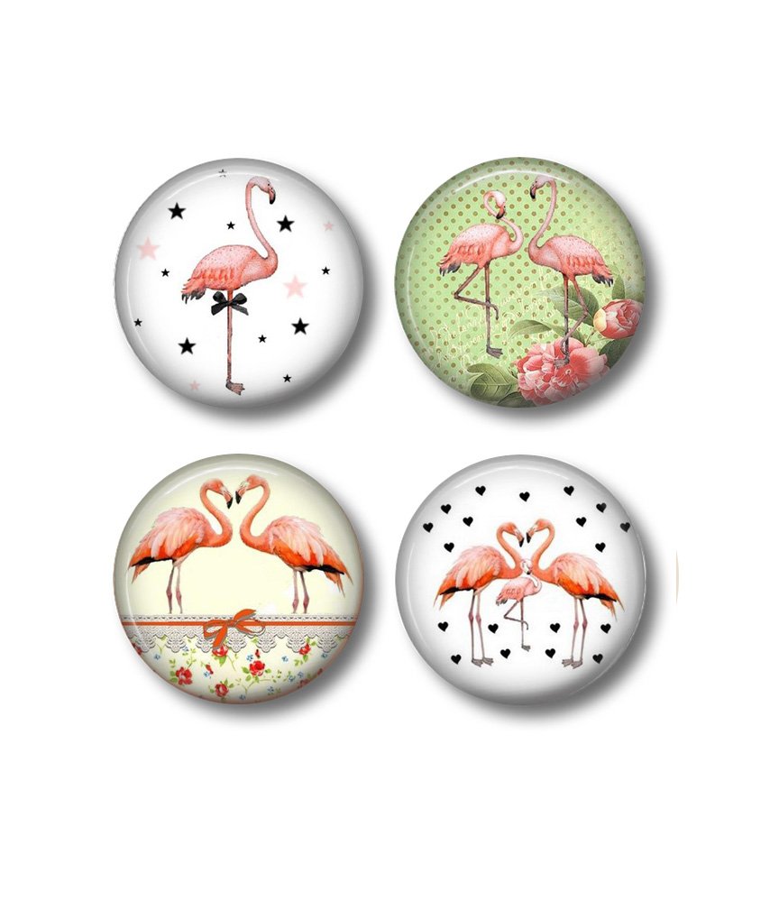 Pink Flamingo Refrigerator Set of 41.5