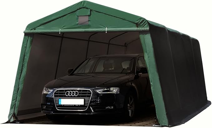 Abri De Voiture Acier 290x490x245 Cm – Tente Garage SUV, Bateau – Gris