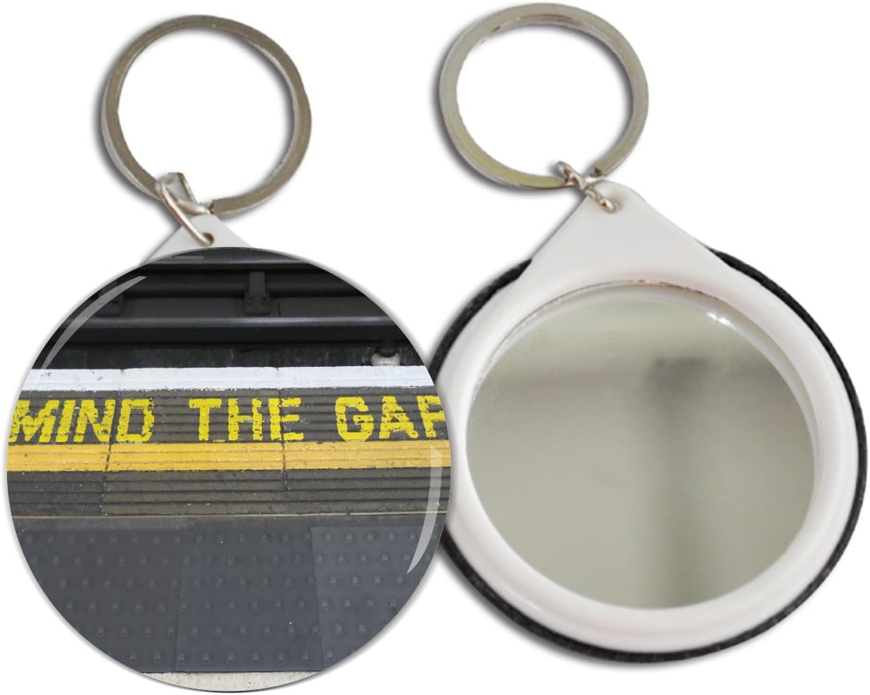 Mind the Gap on London Subway Underground Design 2.25 inch Keychain Button Mirror Key Chain