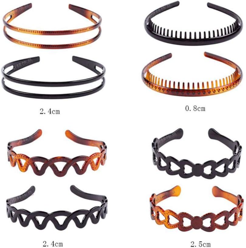 Set of 8 Unisex Hard Plastic Sharks Tooth Headband Hair Comb High-grade Headwear Hairband Hair Hoop (C#) - Image 3