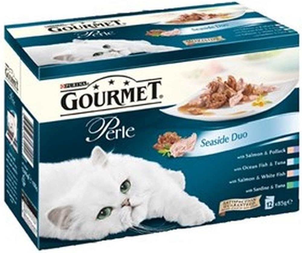 Gourmet Perle Seaside Duo Wet Cat Food (4 x 12 Pouches) (4 x 12 x 85g) (May Vary) Amazon.co.uk