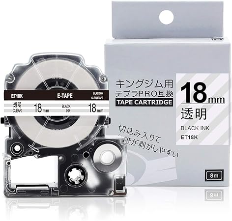 Amazon 18mm テプラ テープ 透明 St18k 互換 キングジム テプラ テープカートリッジ テプラpro Kingjim Tepra 8m 1個 テープ 文房具 オフィス用品