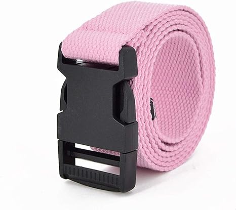 Amazon Co Jp レディースベルトプラスチックバックルキャンバスロングベルト黒赤白人女性ウエストベルトストラップガールズジーンズパンツウエストバンド 色 1cm Pink ホーム キッチン