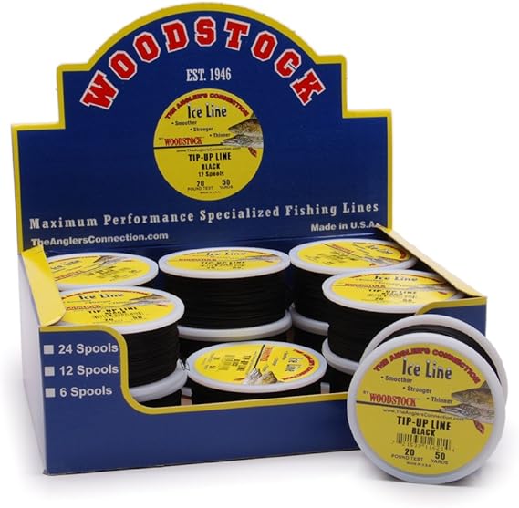 12 Lb. Black Braided Nylon Ice Fishing Line 100 Yard Spool