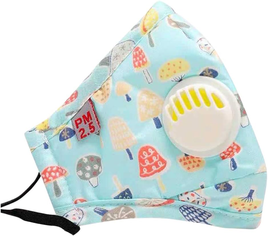 SHUBHU Children's Reusable Cartoon Face Cover Anti-Dust PM2.5 Washable Mouth Cover with Breathing Valve 1PC