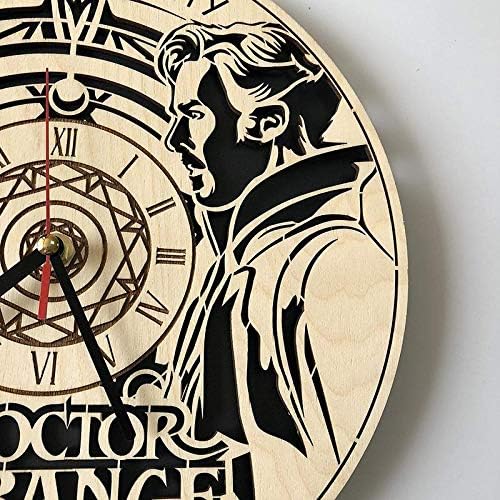 Doctor Strange Wall Clock Made of Eco Friendly Wood - Unique Gift Idea and Home Decor - Great for Living Room Kitchen Bedroom - Silent Quartz Movement