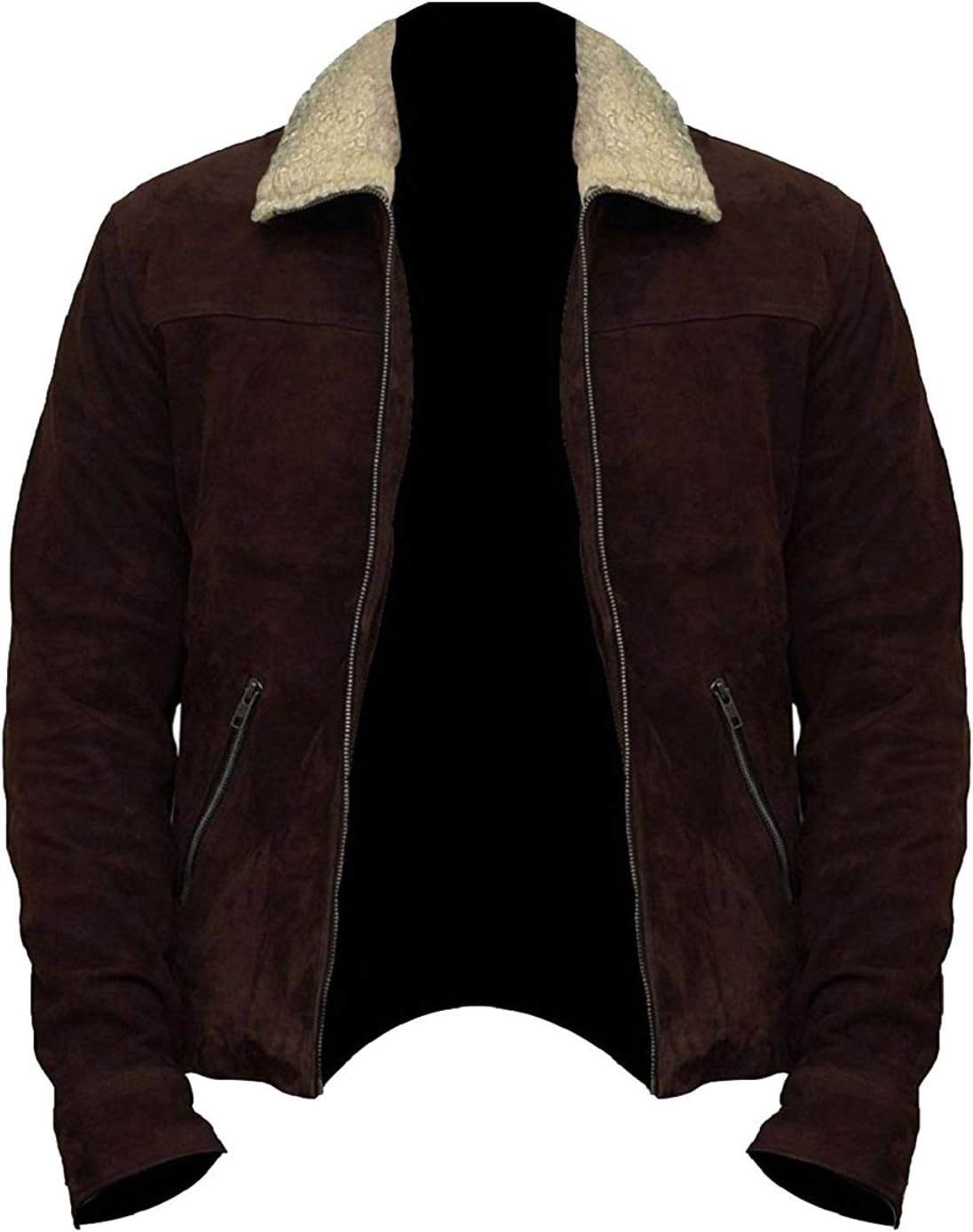 Finest Collections Men Brown Suede Real Leather Jacket
