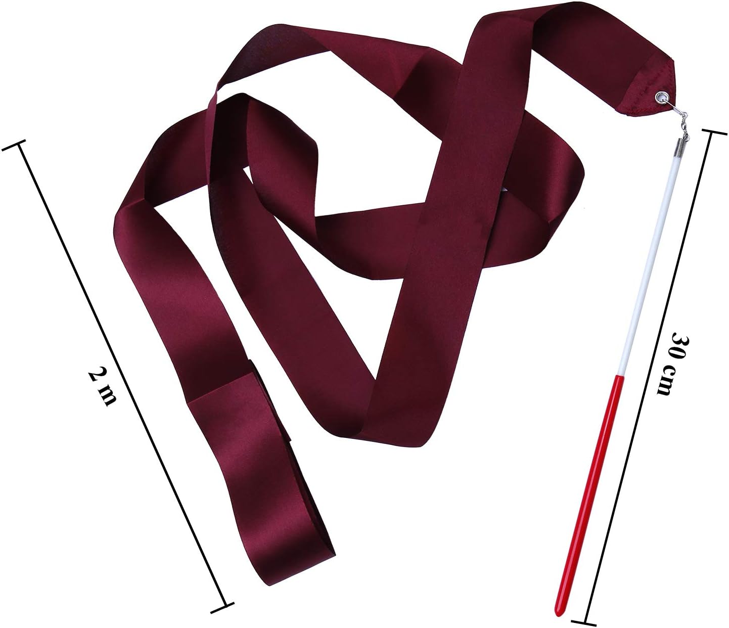 ANECO 24 Pieces Dance Ribbons Streamers Rhythmic Gymnastics Ribbon Wands Artistic Dancing, Baton Twirling, 24 Colors - Image 3