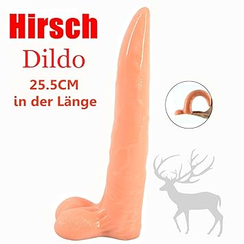 SXOVO Tier Penis 25,5 CM Ultra Long Realistischer Hirsch Elch Dildo Cock Anal Plug Künstliche Spielzeug (Schwarz) (Beige)