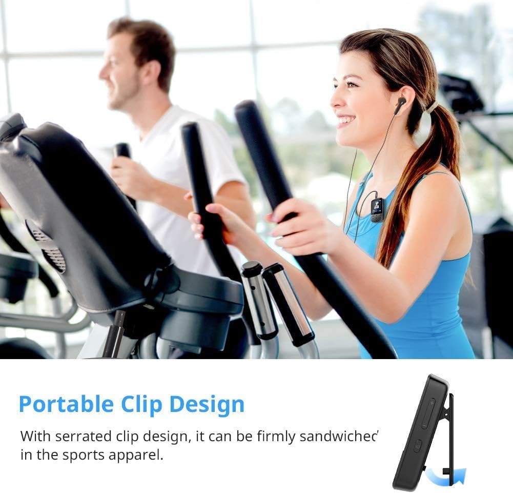 Victure MP3 Player Clip Bluetooth 8G with FM Radio Sport Pedometer Voice Recorder Earphones Expandable up to 128GB: Home Audio & Theater