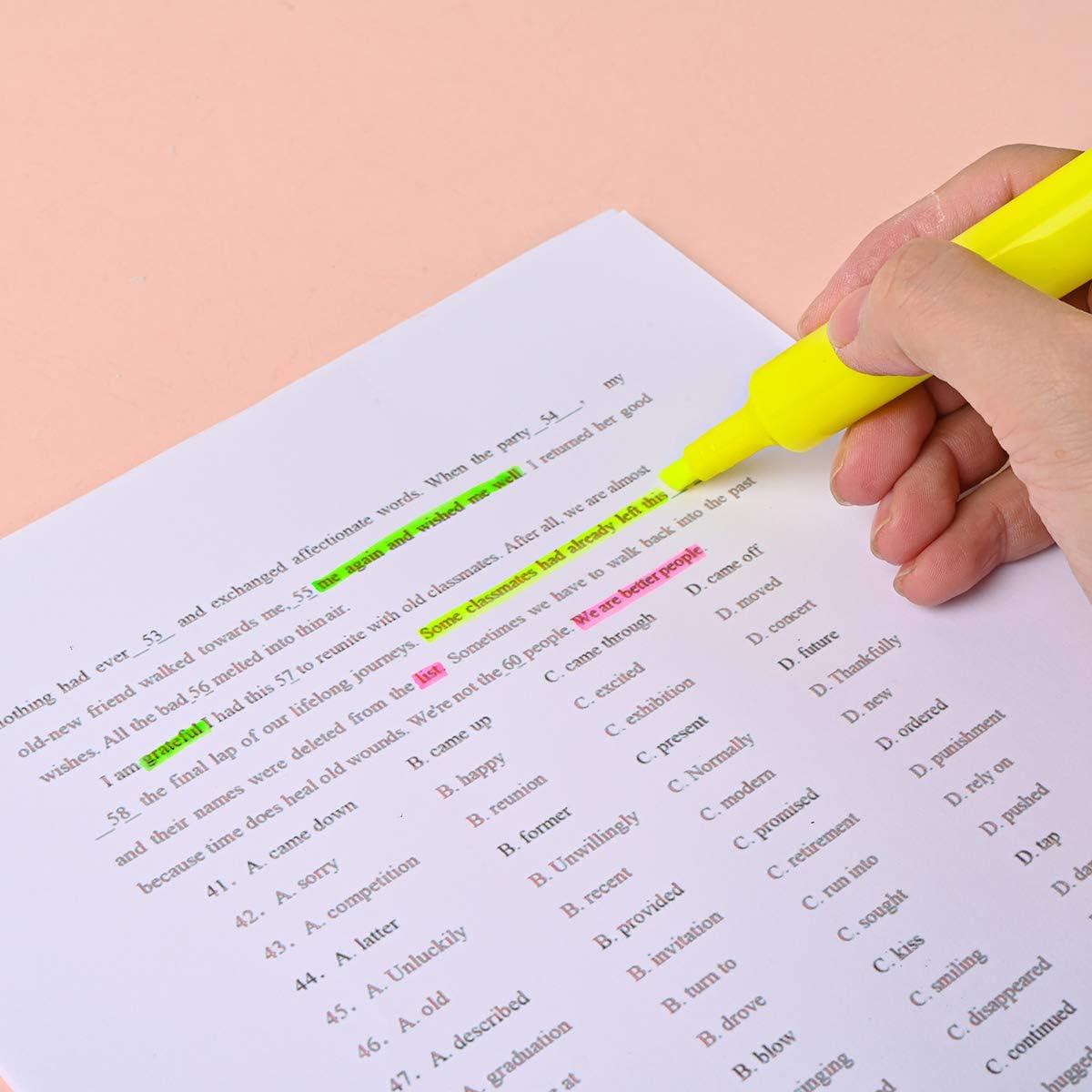 Dabo & Shobo Highlighters Set of 48, Colored Markers And Beautiful Combination Set Liquid Ink Fast Drying And Not Easy To Fade Are Suitable For Classroom, Office And Shop Short Style : Office Products