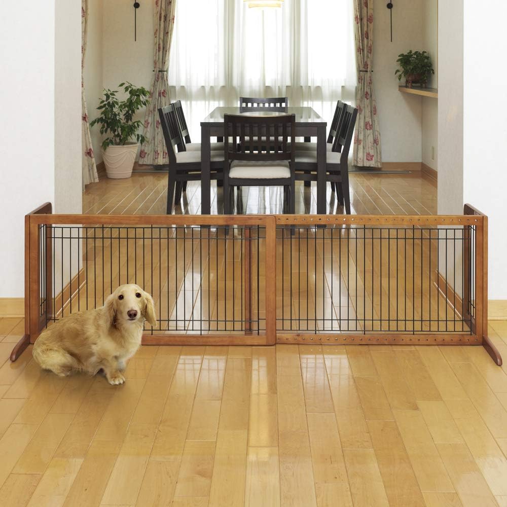 Richell Wood Freestanding Pet Gate, Large, Autumn Matte Finish: Pet Supplies