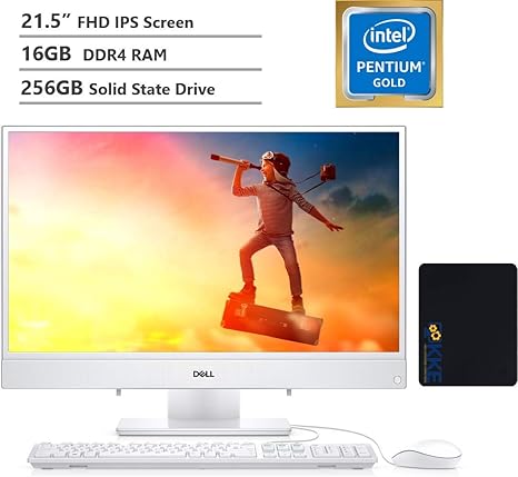 Amazon Com Dell Inspiron 22 All In One Desktop Computer 21 5 Fhd Ips Display Intel Pentium Gold Processor 5405u 16gb Ddr4 Ram 256gb Ssd Hdmi Wireless Ac Bluetooth Kke Mousepad Bundle Win10 Computers Accessories