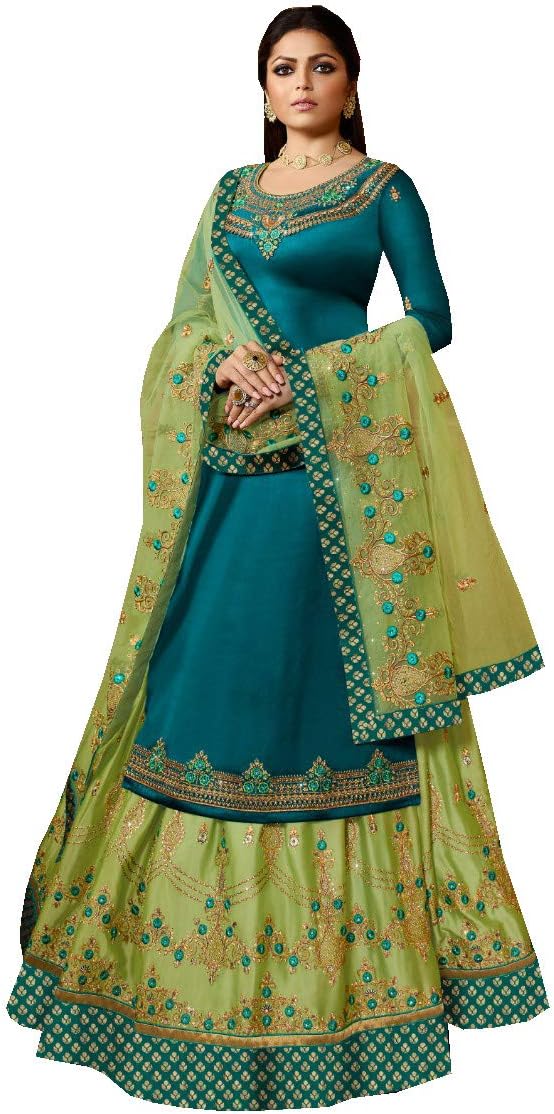 Delisa New Indian/Pakistani Eid Special Party/Ethnic wear Georgette Straight Ghagra Style Salwar for Womens LTT