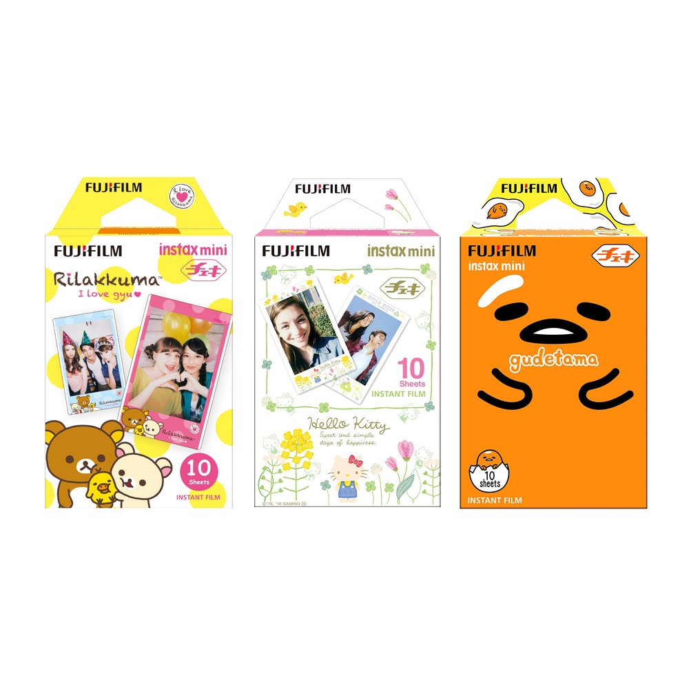 Fujifilm Instax Mini Instant Film 3-PACK BUNDLE SET , RiLakkuma Film (10) , Hello Kitty (10) , Gudet