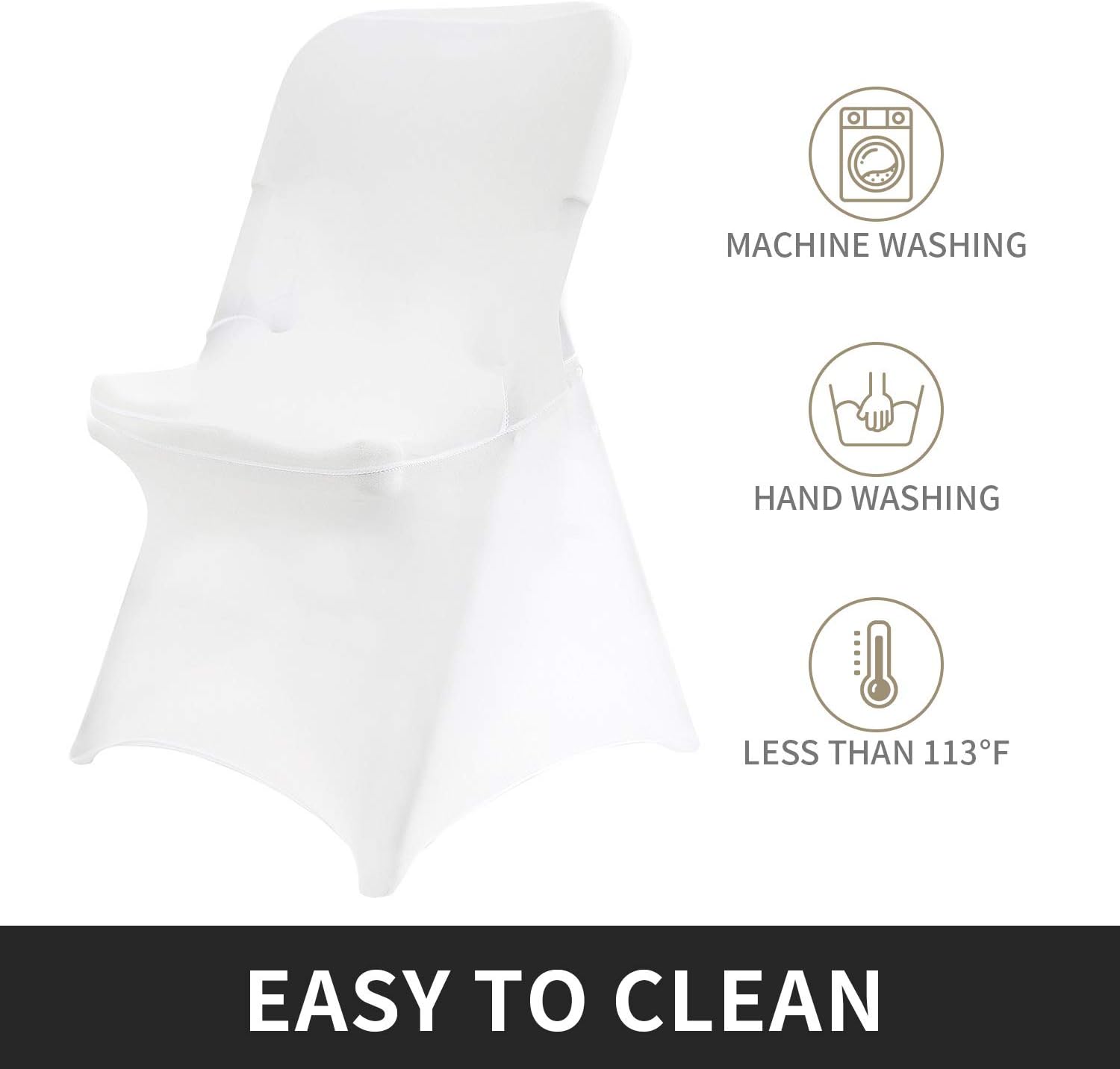 12pcs Stretch Spandex Folding Chair Cover for Wedding Party Dining Banquet Event (12, White): Kitchen & Dining