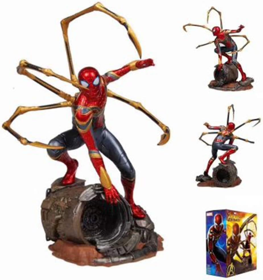 iron spiderman statue