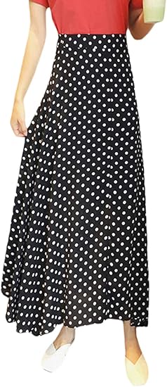 Amazon ｔａｉｔｅｎｇ スカート レディース ロングスカート シフォン 水玉柄 おしゃれ ドットスカート ふんわり マキシ丈 Aライン ハイウェスト 着痩せ フレアスカート 夏 スカート 通販