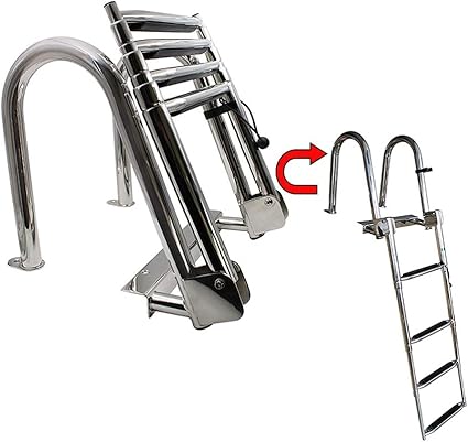 Zxl Telescopic 4 Step Boat Ladders Premium Stainless Pontoon Boat Deck Ladder For Marine Yacht Swimming Pool Easy To Install Amazon Co Uk Kitchen Home