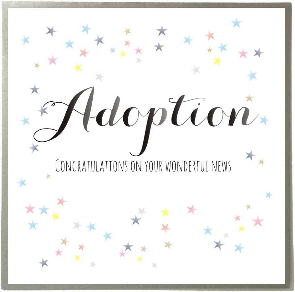 Claire Giles Greeting Cards, Baby Adoption Card, Dots design Congratulations on your Wonderful News, Multi, 15cm x 15cm