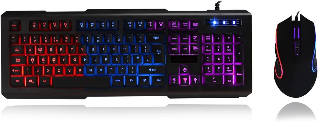 CiT Avenger Illuminated USB Keyboard and Mouse (Black), Kbmscitavenger