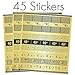 Black and Gold 40th Birthday Mini Candy Bar Wrappers - Shiny Foil - 45 Stickers