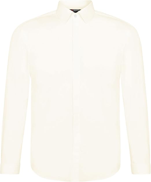 Crixus Herren Langarm Hemd Slim Fit Manschettenhemd Bugelleicht Weiss Creme Ivory M Kragenweite 39 40 Creme Champagne Amazon De Bekleidung
