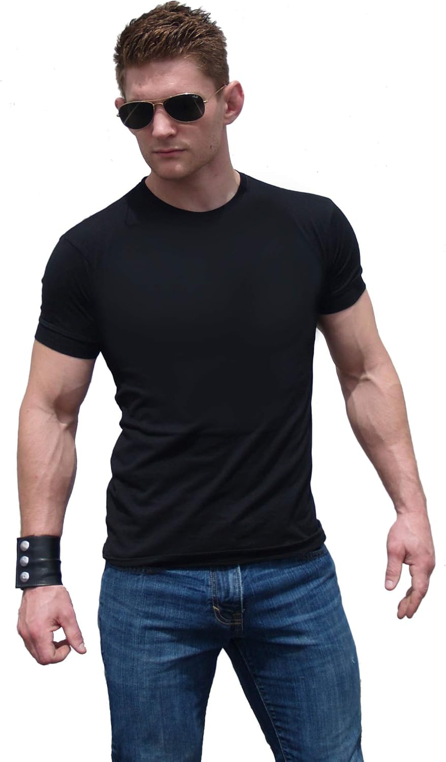 athletic fit black t shirt