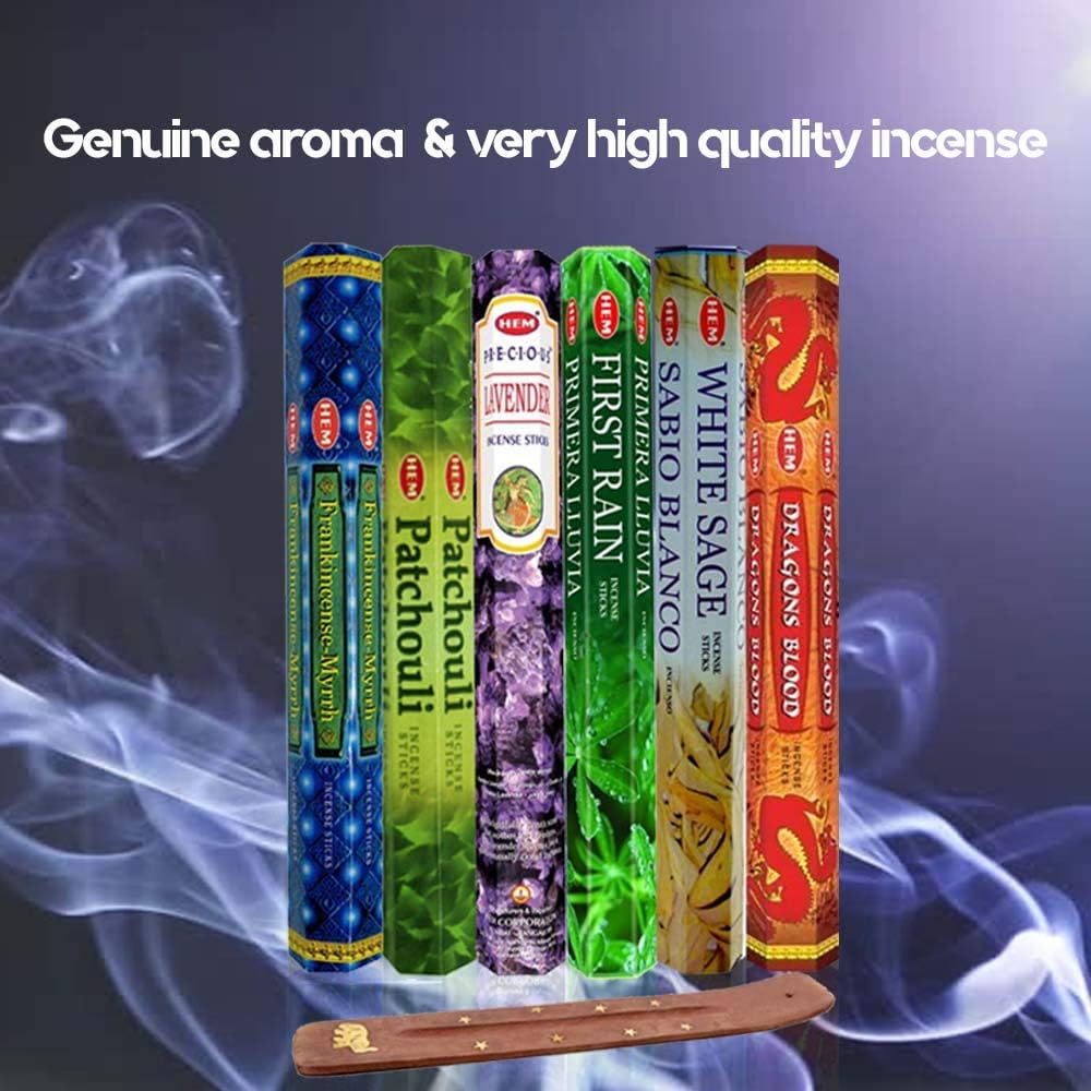 With Free Burner 1 Sticks Total Frankincense Myrrh Patchouli Sticks Each Of Dragon S Blood Precious Lavender And White Sage With Free Burner Sticks Each Of Dragons Blood Six Most