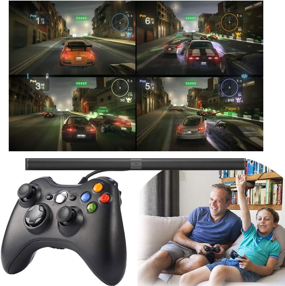 Xbox 360 Controller, 7.2 ft USB Wired Controller Gamepad Compatible with Microsoft Xbox 360 & PC Windows(Black): Computers & Accessories