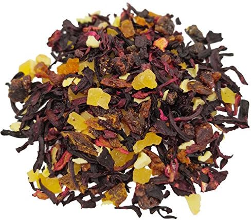 Organic Peach Passion Hibiscus Fruit Tea Herbal Tea Blend, 4.23 Ounce, Natural Loose Teas Body Key Benefits for Women, Decaf Stress Relief (Peach)