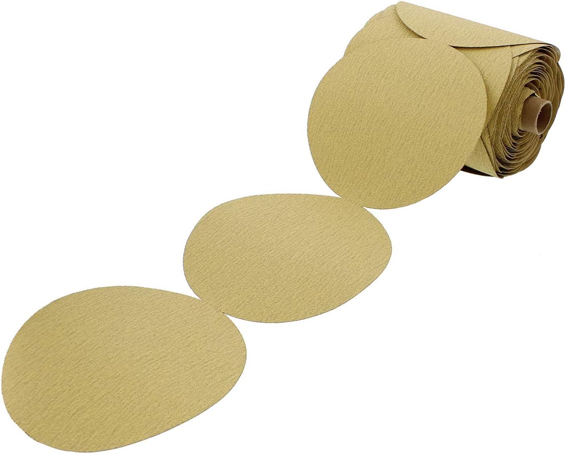 ABN 220 Grit Sandpaper Roll - 6 Inch Round Sanding Discs Aluminum Oxide Sandpaper Discs with Adhesive Back, 100Pc - - 