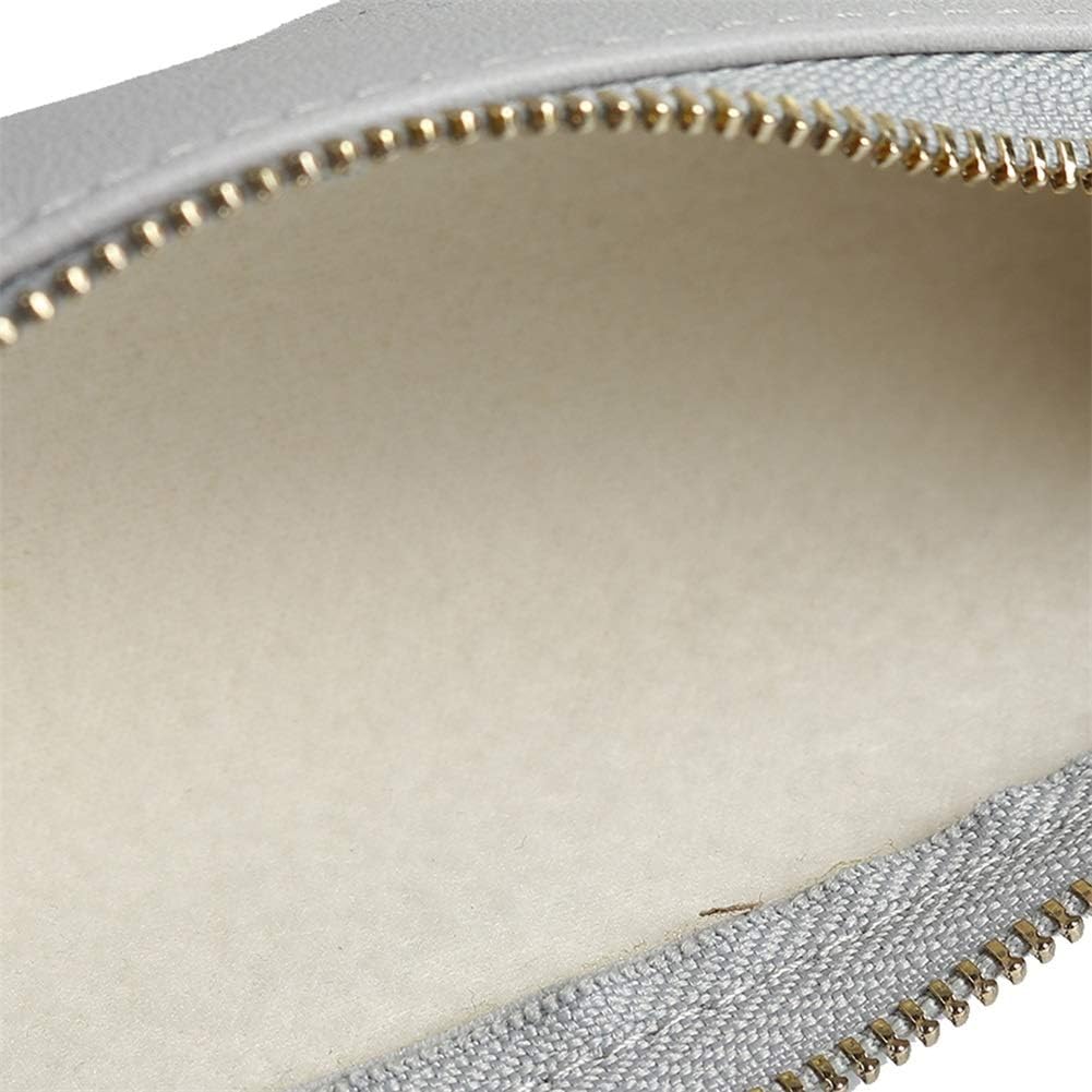 Fyore Luxury PU Leather Pencil Case Slim Design with Metallic Zipper Pocket Size for Pen Make Up Brush (Grey) - Image 5