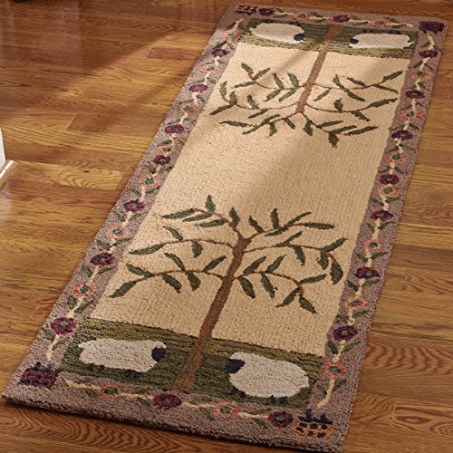 Park Designs Willow and Sheep Hooked Rug Runner, 24 x 72"