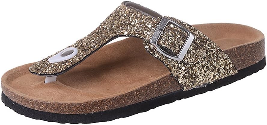 Goodful Women's Flip Flops Cork Thong Sandals Strap Flat Slippers