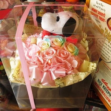 Amazon 誕生日プレゼント スヌーピー フラワーギフト スヌーピー ストラップ ぬいぐるみ レインボーローズ３ プリザーブドフラワー ケース付き ピンク系 プリザーブドフラワー オンライン通販