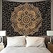 Popular Launched Mandala Tapestry Hippie Tapestries Mandala Bohemian Tapestry Gypsy Tapestry Indian Mandala Wall Tapestry for Bedroom Dorm Decor Wall Hanging (51.2 x 59.1 Inch, Black Gold)