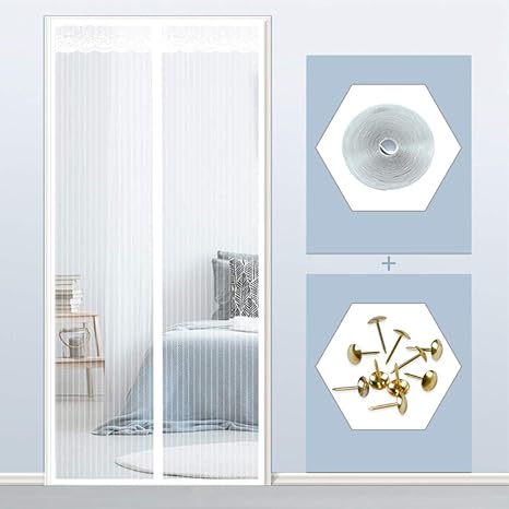 Amazon Co Jp 玄関カーテン 玄関用網戸 夏 冬2役分 マグネット式 網戸 ドア用網戸 ドアカーテン 暖簾 蚊帳 虫除け 蚊取り エコ 節電 取付簡単 ドア ベランダ 玄関 勝手口 子供部屋 屋内でも サイズ 夏 冬又は 晴れ 雨通して使用可能 ホーム キッチン