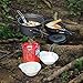 Flexzion Camping Cookware Mess Kit Compact 10pc Hiking Cooking Gear Set - for Outdoors, Backpacking, Campfire - Lightweight Portable Non Stick Pot & Pan with Utensils - Nylon Bag Accessories (Black)