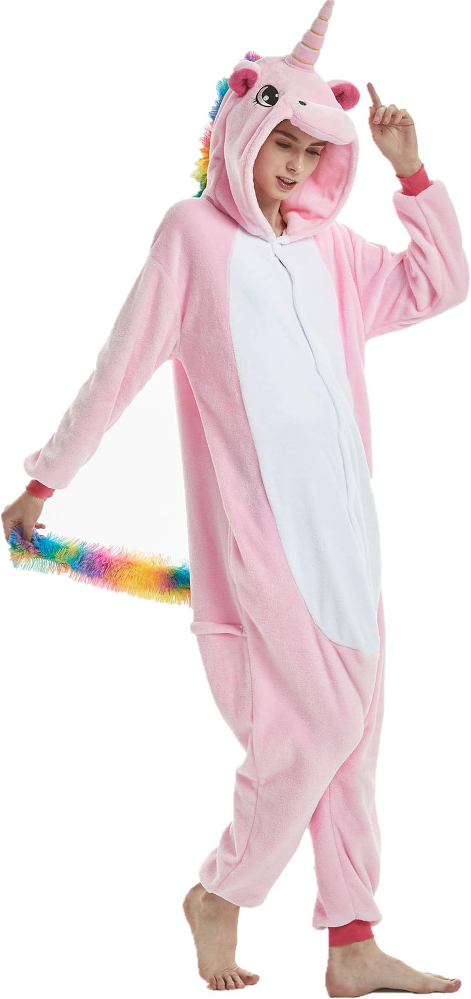 Unisex Unicorn Onesie Pajamas Halloween Cosplay Costume Animal Homewear Onepiece