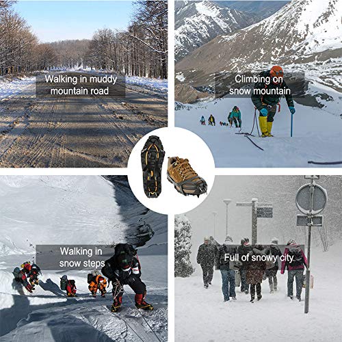 CosyzoneTraction Cleats Ice Snow Grips 18 Spikes Walking, Jogging, Climbing Hiking - Thumbnail 7