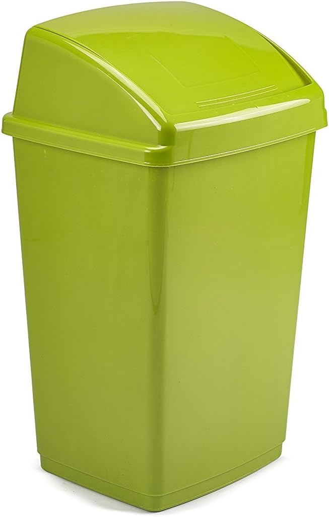 Whitefurze H10L4G 50 Litre Plastic Swing Top Bin Green by Whitefurze