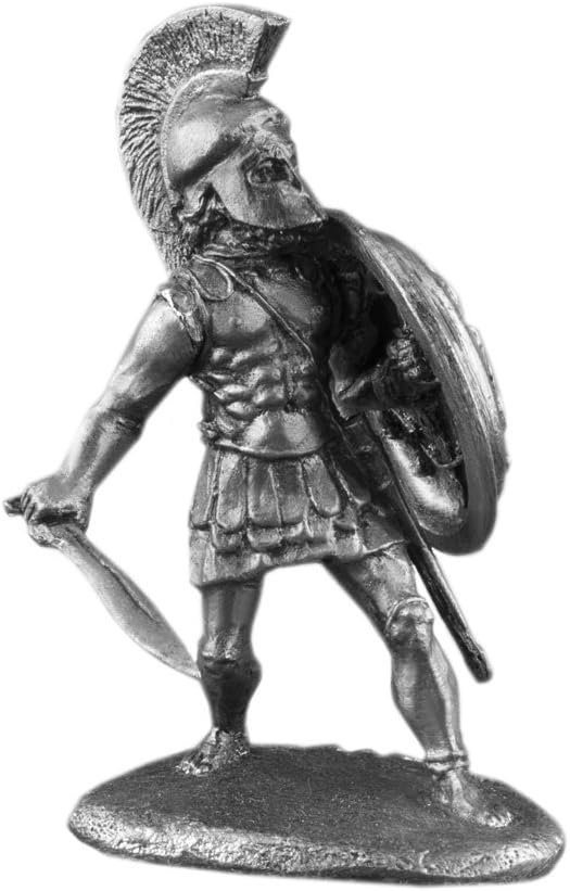 Ronin Miniatures Hoplite Ancient Greece 5th Century B.C Military UnPainted Tin Metal Collection Toy Soldier Size 1/32 Scale Décor Accents 54mm for Home Collectible Figurines Best Gift Item #Gr-04