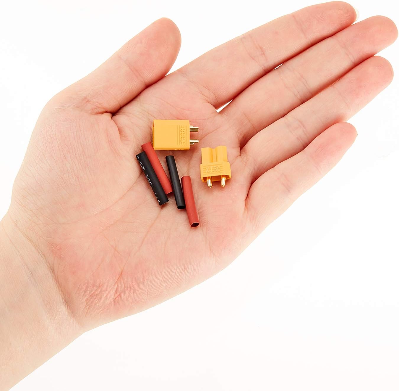 20 Pairs XT30 Connectors Male and Female Connectors Plugs with 2 Pieces Shrink Tubing for RC Battery: Toys & Games