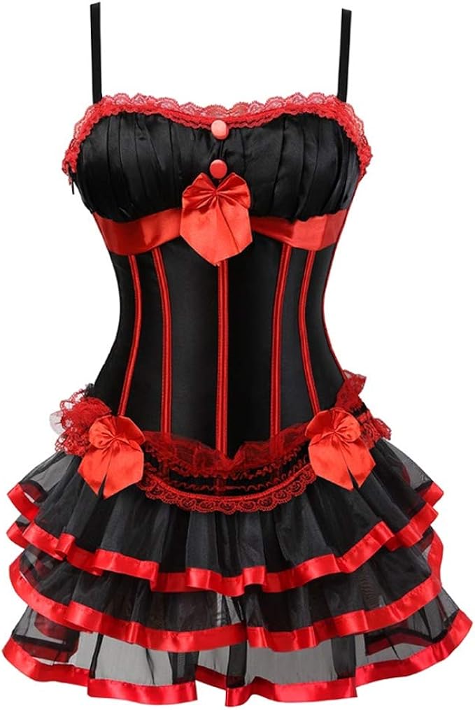 F.ttmstte Halloween Costume Corset Dress Sexy Women Strap Satin Corset