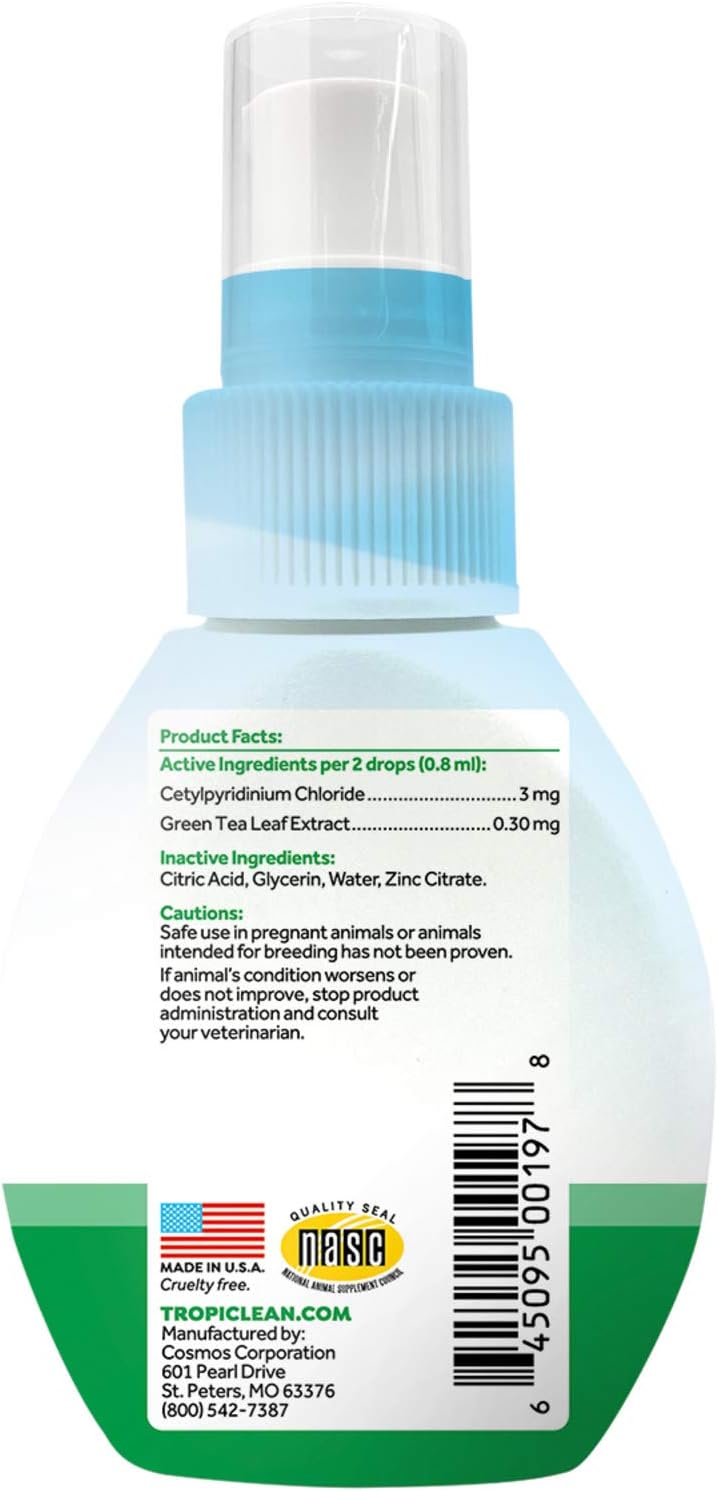 TropiClean Fresh Breath Water Additive Concentrate for Dogs, Original, 59 ml (Pack of 1) - Image 3